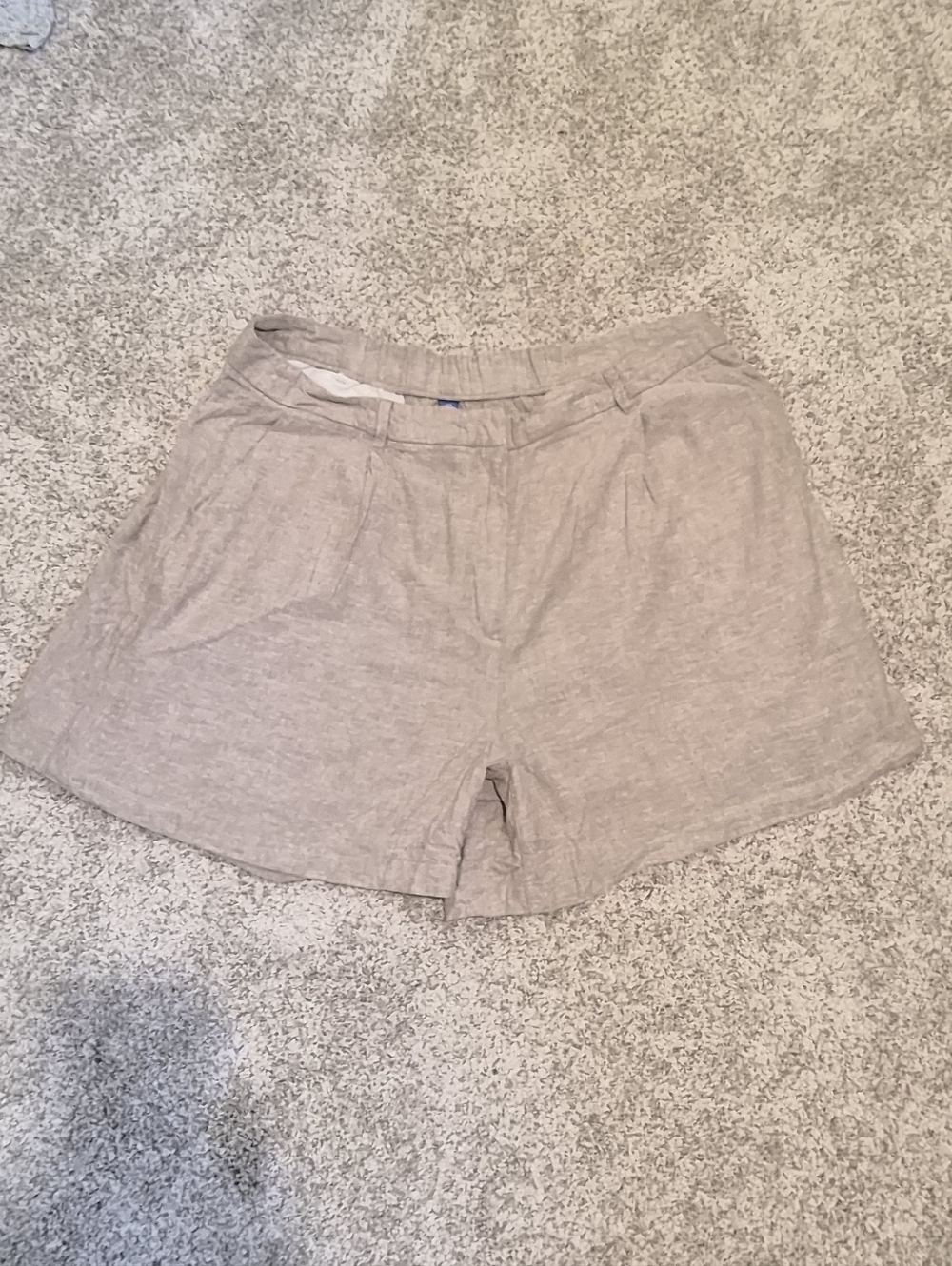 Women’s Casual Linen-Blend Shorts — Taupe